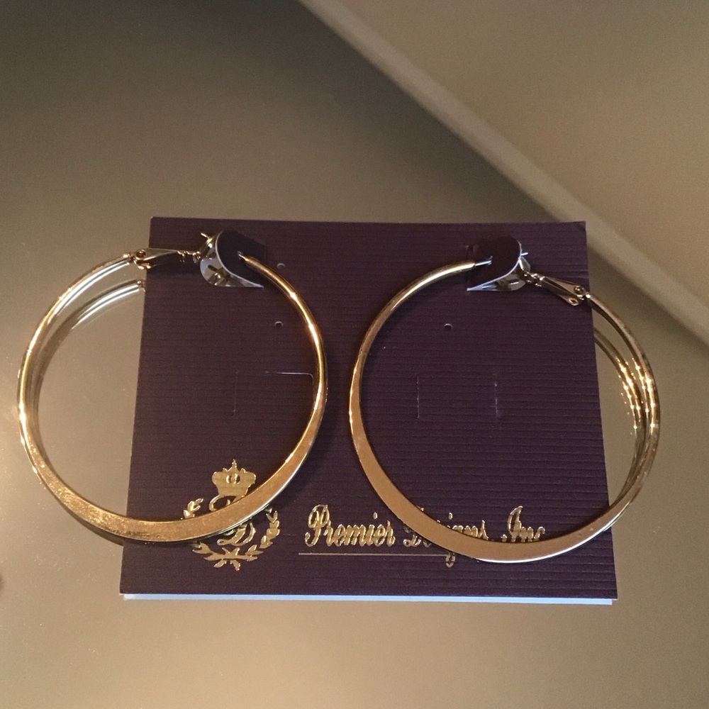Premier Designs Inc. 2” Gold-toned Hoop Pierced Earrings